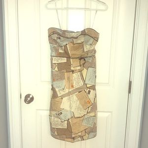 J Crew fun strapless summer postcard dress